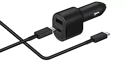 Автомобильное зарядное устройство Samsung Super Fast Dual 45w+15w USB-C/USB-A ports + USB-C+C cable black (EP-L5300XBEGRU)