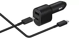 Автомобильное зарядное устройство Samsung Super Fast Dual 45w+15w USB-C/USB-A ports + USB-C+C cable black (EP-L5300XBEGRU) - фото Автомобильное зарядное устройство Samsung Super Fast Dual 45w+15w USB-C/USB-A ports + USB-C+C cable black (EP-L5300XBEGRU)