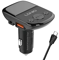 Автомобільний зарядний пристрій LDNio C706Q 25w QC3.0 2xUSB-A ports car charger + USB-C cable black