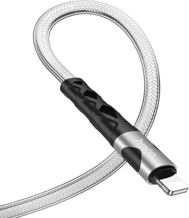Кабель Hoco U105 Treasure Jelly USB-A - Lightning 12w 2.4a 1.2м cable Silver - фото 3