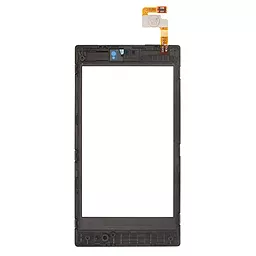 Сенсор (тачскрін) Nokia Lumia 520, Lumia 525 RM-914 with frame Black - мініатюра 4