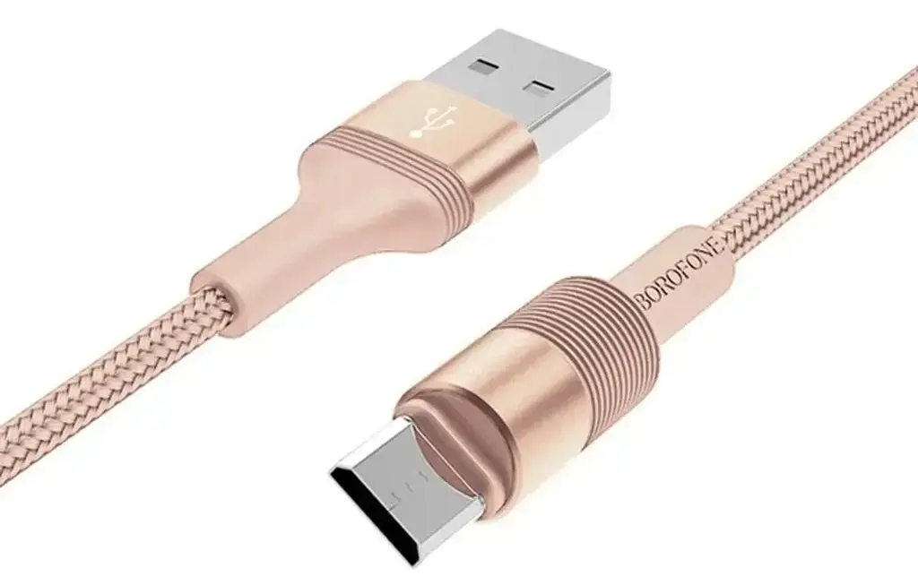 Кабель Borofone BX21 USB-A - micro USB 12w 2.4a 1м cable Rose/Gold - фото 2
