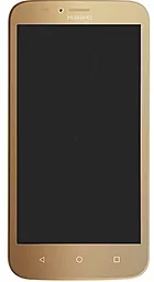 Дисплей Huawei Ascend Y625 (Y625-U21, Y625-U32, Y625-U43, Y625-U51) с тачскрином и рамкой, оригинал, Gold