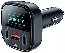 Автомобільний зарядний пристрій AceFast Metal Car Charger OLED Smart Display B5 USB-A + 2USB QC3.0/PD 101W Black