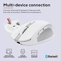 Компьютерная мышка Trust Ozaa Compact Multi-Device Wireless White (24933) - миниатюра 7 Компьютерная мышка Trust Ozaa Compact Multi-Device Wireless White (24933) - миниатюра 7