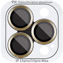 Захисне скло Epik Metal Classic на камеру для Apple iPhone 16 Pro, iPhone 16 Pro Max Gold - фото Захисне скло Epik Metal Classic на камеру для Apple iPhone 16 Pro, iPhone 16 Pro Max Gold