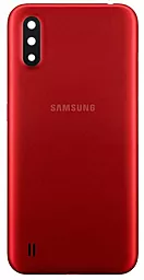 Задняя крышка корпуса Samsung Galaxy A01 A015 со стеклом камеры Red