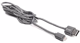 Кабель PowerPlant USB-A - Lightning 12w 2.4a 2м cable Grey