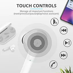 Наушники Trust Nika Touch True Wireless Mic White (23705) - миниатюра 10