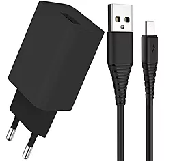 Сетевое зарядное устройство ColorWay 2a home charger + micro USB cable black (CW-CHS012CM-BK)