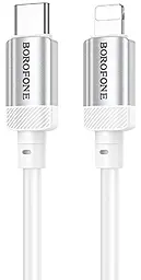 Кабель Borofone BX108 Start silicone USB Type-C - Lightning 27w 3a 1м PD сable White