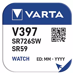 Батарейки Varta V397 SR726SW (396) 1 шт 1.55 V - фото Батарейки Varta V397 SR726SW (396) 1 шт 1.55 V