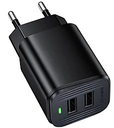 Сетевое зарядное устройство Borofone BAS81A 2.1a 2xUSB-A ports charger Black - фото Сетевое зарядное устройство Borofone BAS81A 2.1a 2xUSB-A ports charger Black