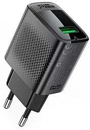 Сетевое зарядное устройство AceFast A90 18w GaN QC3.0 USB-A fast charger black - фото Сетевое зарядное устройство AceFast A90 18w GaN QC3.0 USB-A fast charger black
