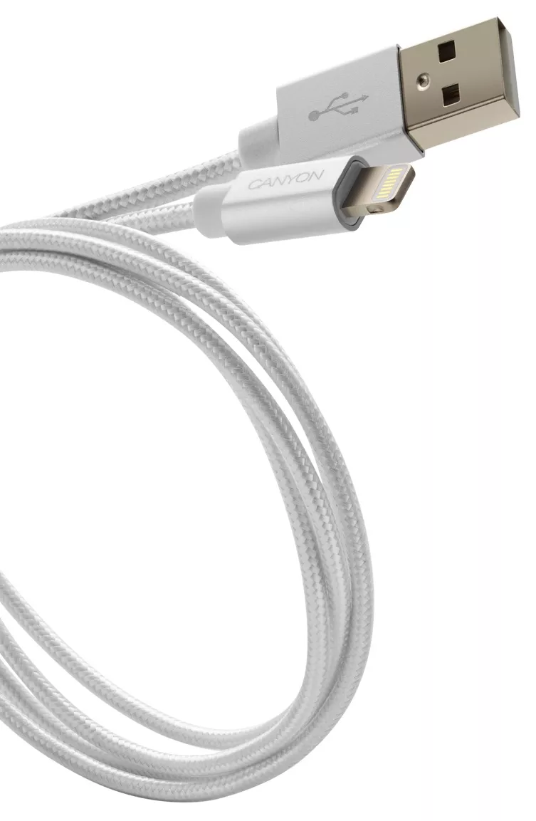 Кабель Canyon USB-A - Lightning 12w 2.4a 1м cable White (CNS-MFIC3PW) - фото 3