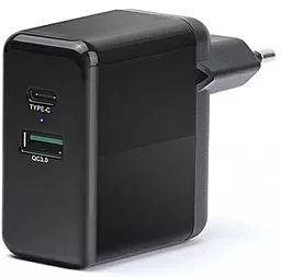 Сетевое зарядное устройство REAL-EL CH-350 36w PD USB-C/USB-A ports charger black (EL123160017) - фото Сетевое зарядное устройство REAL-EL CH-350 36w PD USB-C/USB-A ports charger black (EL123160017)