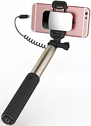 Моноподы, селфи-палки Rock Selfie stick with lightning wire control & mirror Gold - миниатюра 2 Моноподы, селфи-палки Rock Selfie stick with lightning wire control & mirror Gold - миниатюра 2