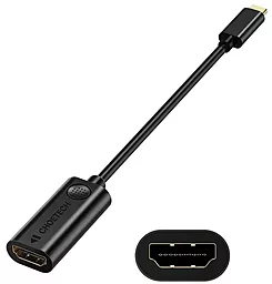 Видео переходник (адаптер) Choetech USB Type-C - HDMI v2.0 4k 30hz 0.15m black (HUB-H04) - миниатюра 4