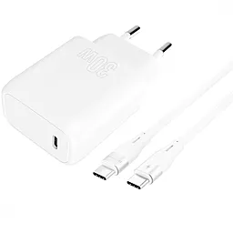 Сетевое зарядное устройство Proove 30w PD USB-C fast charger + USB-C to USB-C cable white - фото Сетевое зарядное устройство Proove 30w PD USB-C fast charger + USB-C to USB-C cable white