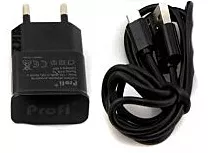 Мережевий зарядний пристрій ProfiAks 2.1A + Micro USB Cable Black