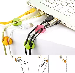 Набор кабельних фіксаторів Piko CC-929 Green/Pink/Yellow - мініатюра 2