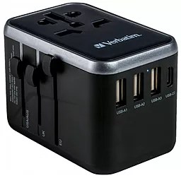 Сетевое зарядное устройство Verbatim UTA-04 61w PD/QC 3xUSB-A/2xUSB-C ports charger black (49546)