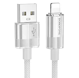 Кабель Borofone BU44 Sincero USB-A - Lightning 12w 2.4a 1.2м cable Gray - фото Кабель Borofone BU44 Sincero USB-A - Lightning 12w 2.4a 1.2м cable Gray
