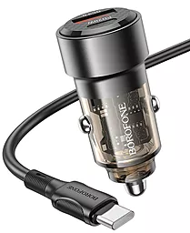Автомобильное зарядное устройство Borofone BZ20 Smart 38w PD USB-C/USB-A ports car charger + USB-C to USB-C cable black - фото Автомобильное зарядное устройство Borofone BZ20 Smart 38w PD USB-C/USB-A ports car charger + USB-C to USB-C cable black