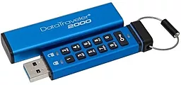 Флешка Kingston 8GB USB 3.0 DT 2000 Metal Security (DT2000/8GB) - фото Флешка Kingston 8GB USB 3.0 DT 2000 Metal Security (DT2000/8GB)