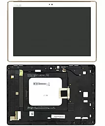 Дисплей для планшету Asus ZenPad 10 Z300M (жовтий шлейф) + Touchscreen with frame White, Gold