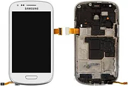Дисплей Samsung Galaxy S3 mini I8190 з тачскріном і рамкою, оригінал, White