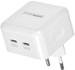Сетевое зарядное устройство Remax RP-U87 GaN 35w 2xUSB-C ports fast charger White (RP-U87) - фото Сетевое зарядное устройство Remax RP-U87 GaN 35w 2xUSB-C ports fast charger White (RP-U87)