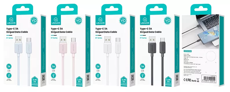 Кабель Usams US-SJ688 USB-A - Type-C 15w 3a 1м cable White - фото 2