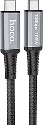 Мультимедийный кабель Hoco US01 USB3.1 Type-C - Type-C 4k 60hz 100w 1.2м 10gbps PD data cable Black - фото Мультимедийный кабель Hoco US01 USB3.1 Type-C - Type-C 4k 60hz 100w 1.2м 10gbps PD data cable Black