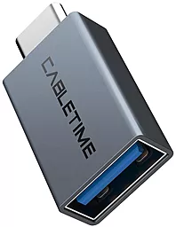 OTG-перехідник CABLETIME M-F USB Type-C -> USB-A 3.0 Grey (CP76G)