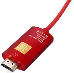 Видеокабель ExtraDigital USB Type-C - HDMI Cable 2M 4K 30HZ Red (KBH1751) - миниатюра 3