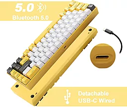 Клавиатура Motospeed BK67 Longhua Red Switch Yellow (MTBK67YMR) - миниатюра 3
