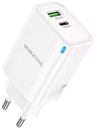 Сетевое зарядное устройство Borofone BA87A 65w PD USB-C/USB-A ports fast charger white - фото Сетевое зарядное устройство Borofone BA87A 65w PD USB-C/USB-A ports fast charger white