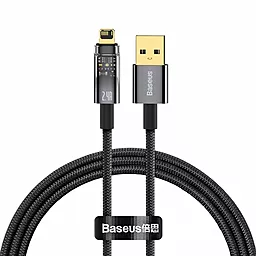 USB Кабель Baseus Explorer Series Intelligent Power-Off 2.4A Lightning Cable  Black (CATS000401)