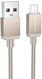 Кабель Borofone BX120 USB-A - micro USB 12w 2.4a 1м cable Gray - фото Кабель Borofone BX120 USB-A - micro USB 12w 2.4a 1м cable Gray