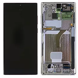 Дисплей Samsung Galaxy S22 Ultra S908 з тачскріном і рамкою, сервісний оригінал, Phantom White