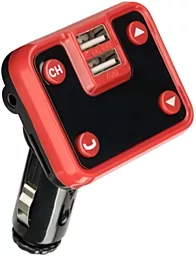 Автомобільний зарядний пристрій з FM трансмітером EasyLife KCB-642 1a 2xUSB-A ports car charger red