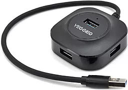 USB хаб Veggieg 4-in-1 black (V-U3401) - фото USB хаб Veggieg 4-in-1 black (V-U3401)