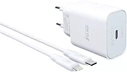 Сетевое зарядное устройство Syrox 20w PD USB-C home charger + USB-C to Lightning cable white (PD20L) - фото Сетевое зарядное устройство Syrox 20w PD USB-C home charger + USB-C to Lightning cable white (PD20L)