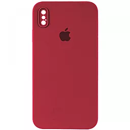 Чехол Silicone Case Full Camera Square для Apple iPhone X, iPhone XS Rose