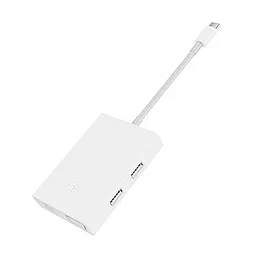 Мультипортовый USB Type-C хаб (концентратор) Xiaomi Mi USB-C - 2xUSB3.0/VGA/RJ-45 0.15m (JGQ4005TY) Белый