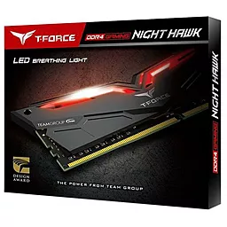 Оперативная память Team DDR4 16GB (2x8GB) 3200 MHz T-Force Night Hawk Black LED/Red (THRD416G3200HC16CDC01) - миниатюра 5