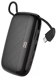 Повербанк Hoco S29 Nimble 10000 mAh (с кабелем Type-C) Black - фото Повербанк Hoco S29 Nimble 10000 mAh (с кабелем Type-C) Black