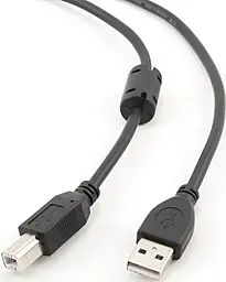 Кабель (шлейф) Cablexpert USB 2.0 AM/BM 1.5м с ферритовым фильтром чёрный (CCFB-USB2-AMBM-1.5M)