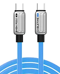 Кабель Cabletime USB Type-C - Type-C 240w 5a 2м PD cable Blue (CU05L) - фото Кабель Cabletime USB Type-C - Type-C 240w 5a 2м PD cable Blue (CU05L)